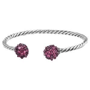 David Yurman Garnet Berries Station Cable Sterling Silver Bracelet NWT